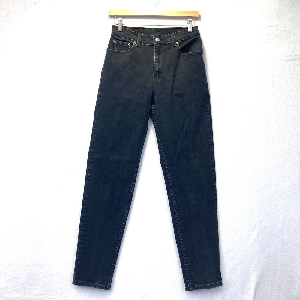Vintage Y2K Levis 550 Jeans Womens 8 Black High Rise Relaxed Fit Tapered Retro